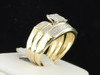 Mens/Ladies 10K Yellow Gold Diamond Engagement Ring Wedding Band Bridal Set Trio