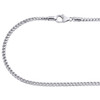 Solid 10K White Gold 2.90mm Mens Franco Chain 3D Square Box Necklace 20-26 Inch