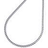 Solid 10K White Gold 2.90mm Mens Franco Chain 3D Square Box Necklace 20-26 Inch