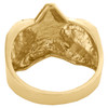 Real 10K Yellow Gold Diamond Cut Super Star Shape Statement Pinky Ring 18mm Band