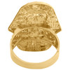 Echter 10-Karat-Gelbgold-Diamantschliff, ägyptischer Pharao-König, kleiner Fingerring, 25-mm-Band