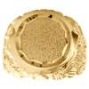 10K Yellow Gold Nugget Order Shank Diamond Cut Medallion 18.50mm Pinky Ring Band