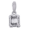 14K White Gold Round & Baguette Diamond Mystery Set Square Mini Pendant 0.20 Ct.