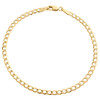 Genuine 10K Yellow Gold 2.50mm Hollow Plain Cuban Curb Link Bracelet 7-9 Inches