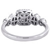 14K White Gold Round & Baguette Diamond Flower Set Halo Cocktail Ring 0.50 CT.