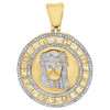 10K Yellow Gold Diamond Jesus Piece Pendant Pave Greek Key Medallion Charm 1 Ct.