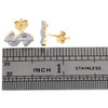 10K Yellow Gold Diamond Dollar Money Sign Studs 12mm Mens Pave Earrings 0.23 CT.