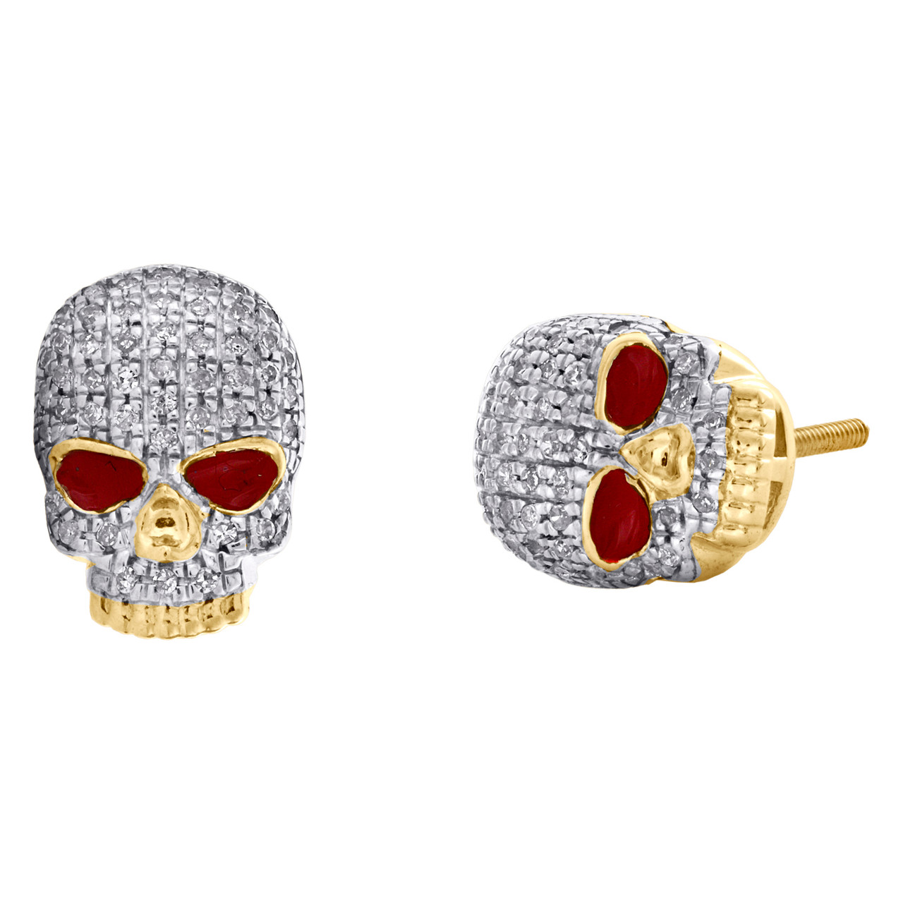 diamond skull earrings