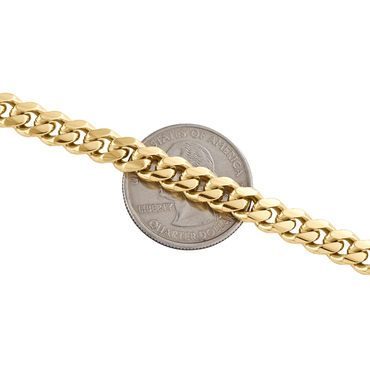 10K Yellow Gold 6.75mm Solid Miami 