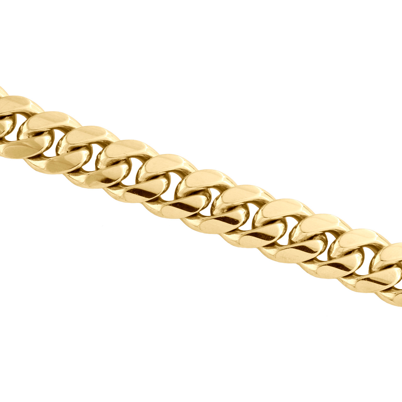 10K Yellow Gold 10.75mm Solid Miami Cuban Link Chain Box Clasp