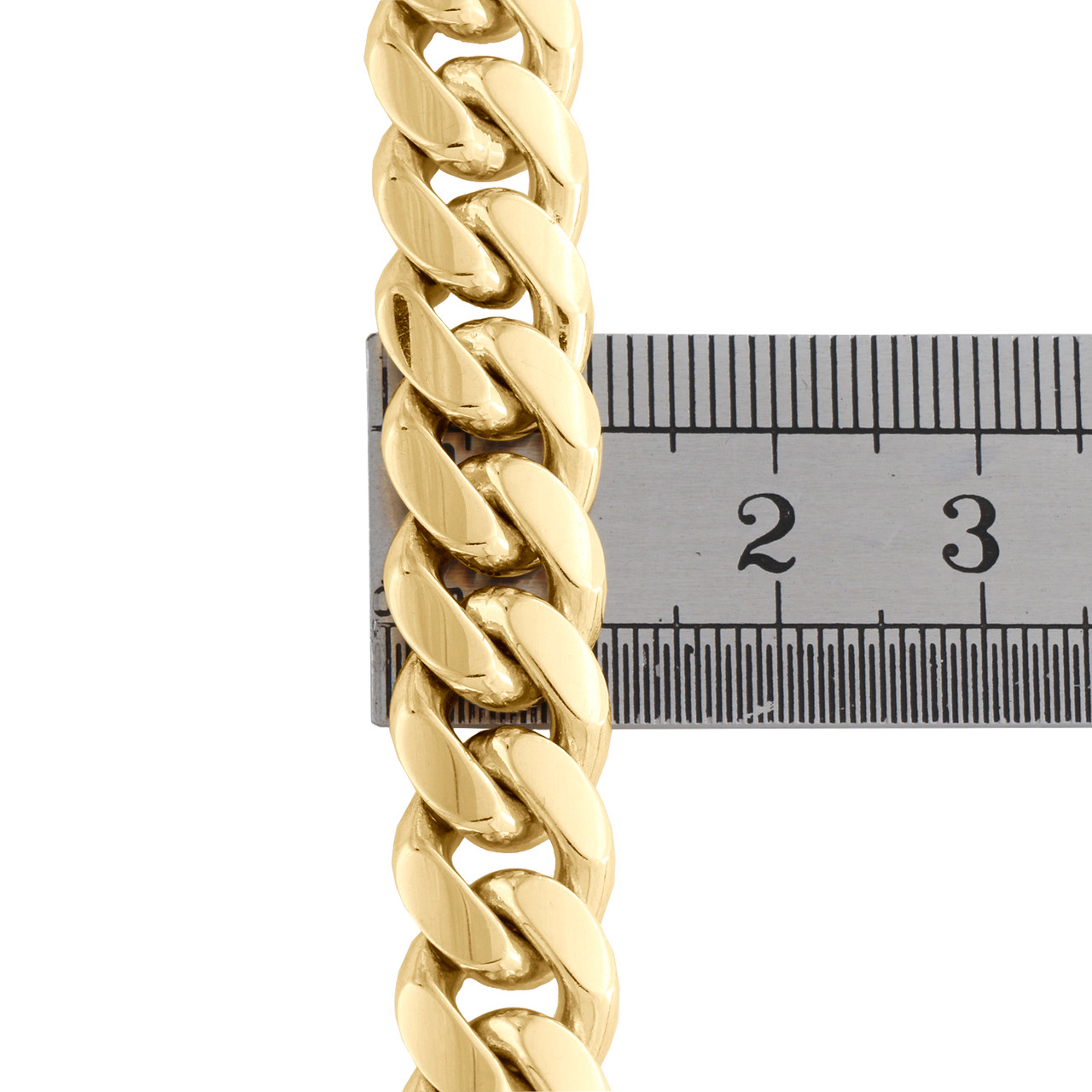10K Yellow Gold 10.75mm Solid Miami Cuban Link Chain Box Clasp