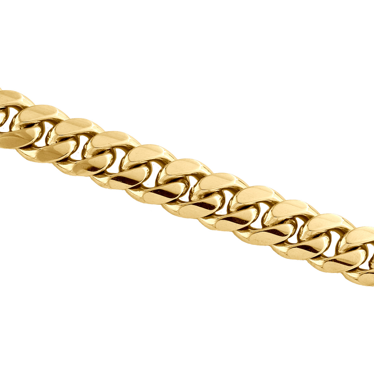 10K Yellow Gold 10.75mm Super Solid Miami Cuban Link Bracelet Box
