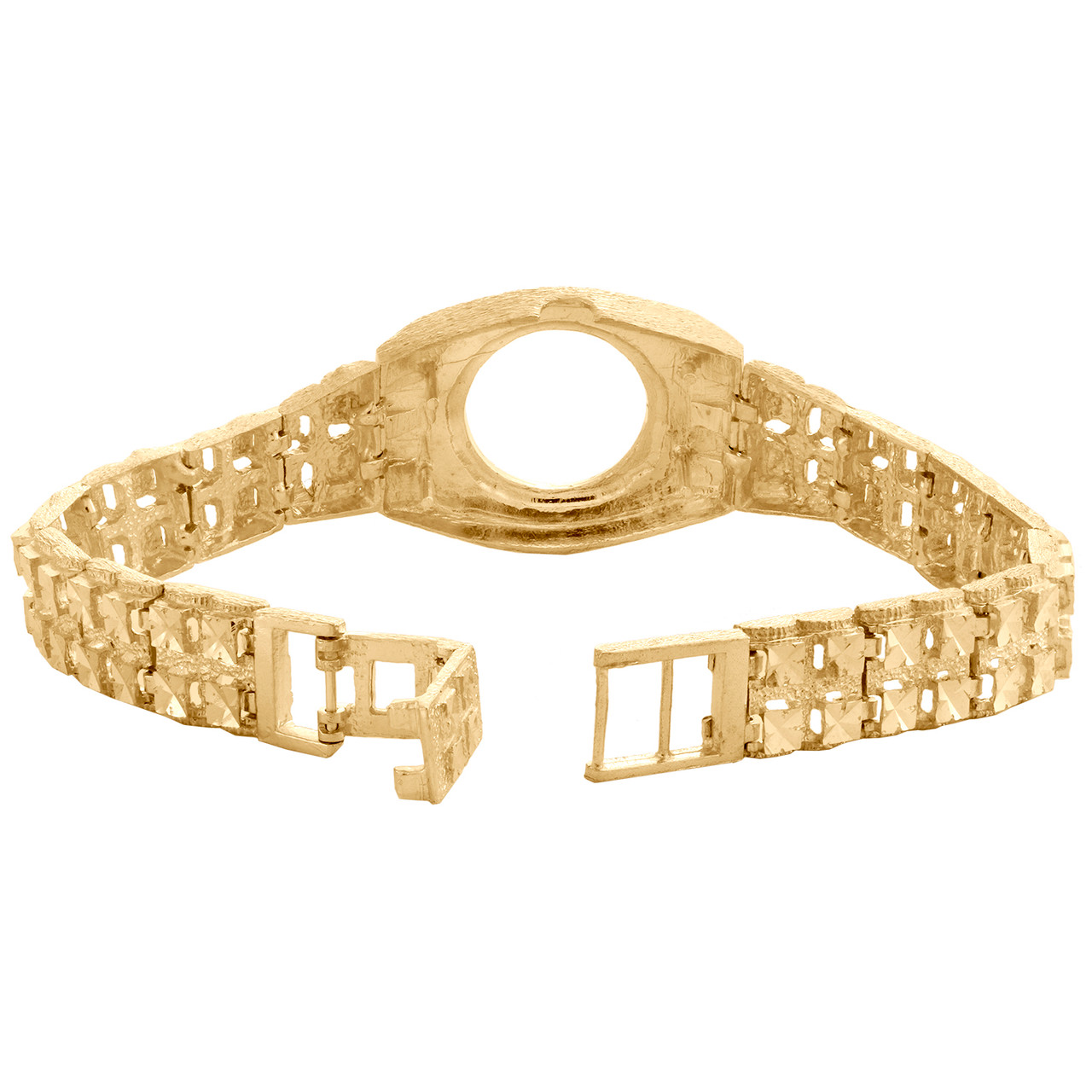 COPY - 10k yellow Gold nugget women Geneve classic watch 10k Gold Geneve Nugget Watch – The Wholesale Jeweler main image 4