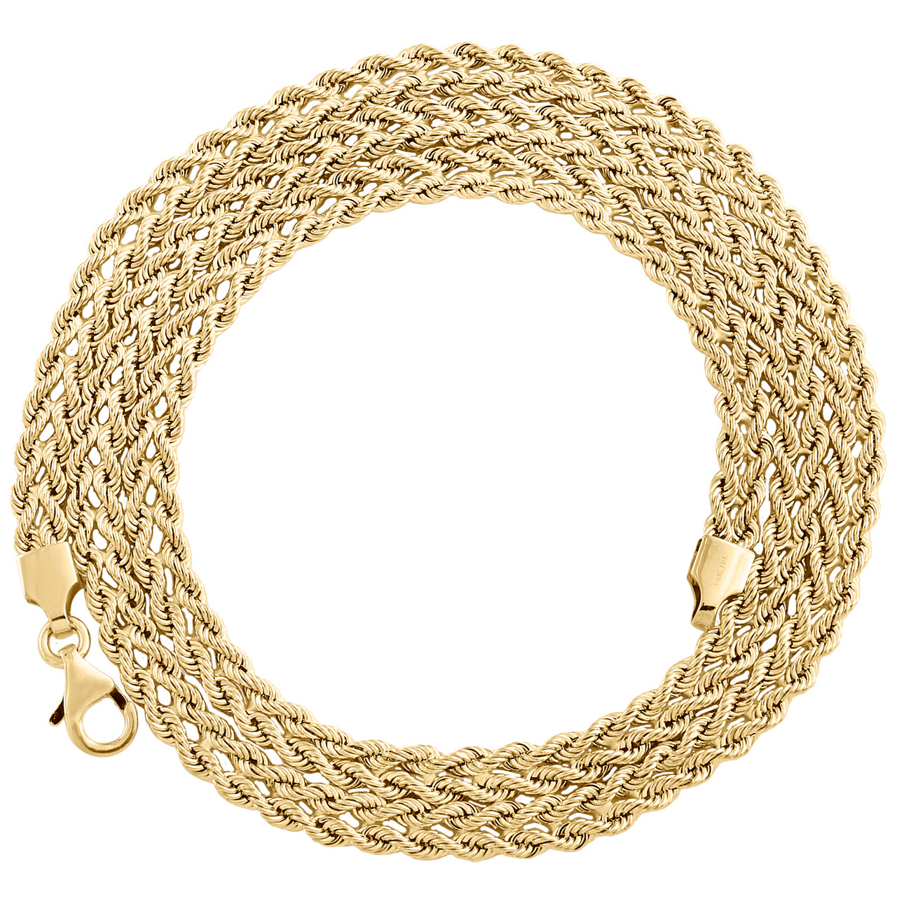 14K Yellow Gold 4.50mm Italian Twisted Double Rope Link Chain