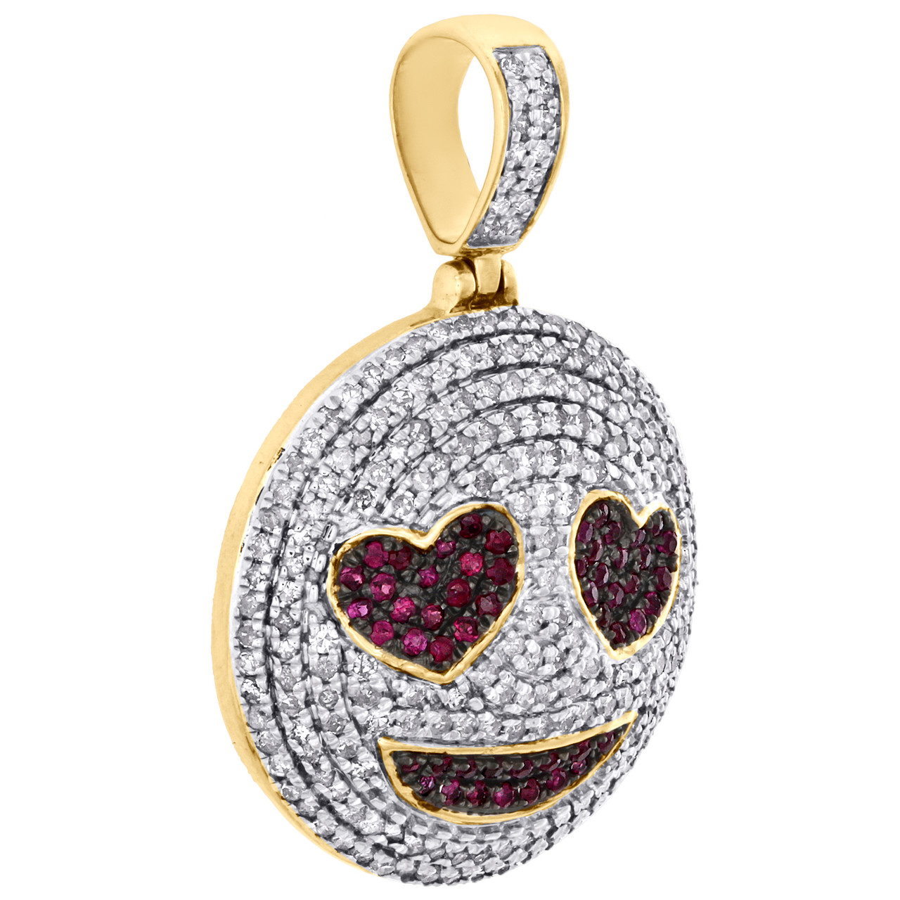 10K Yellow Gold Diamond Smiling Face Heart Eyes Emoji