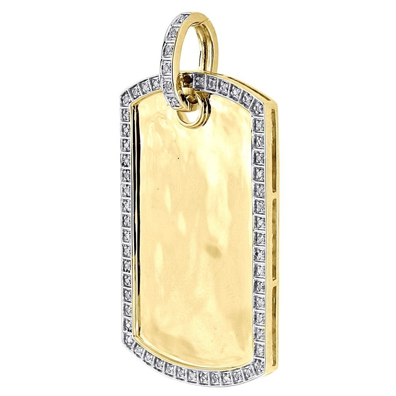 mens diamond dog tag pendants