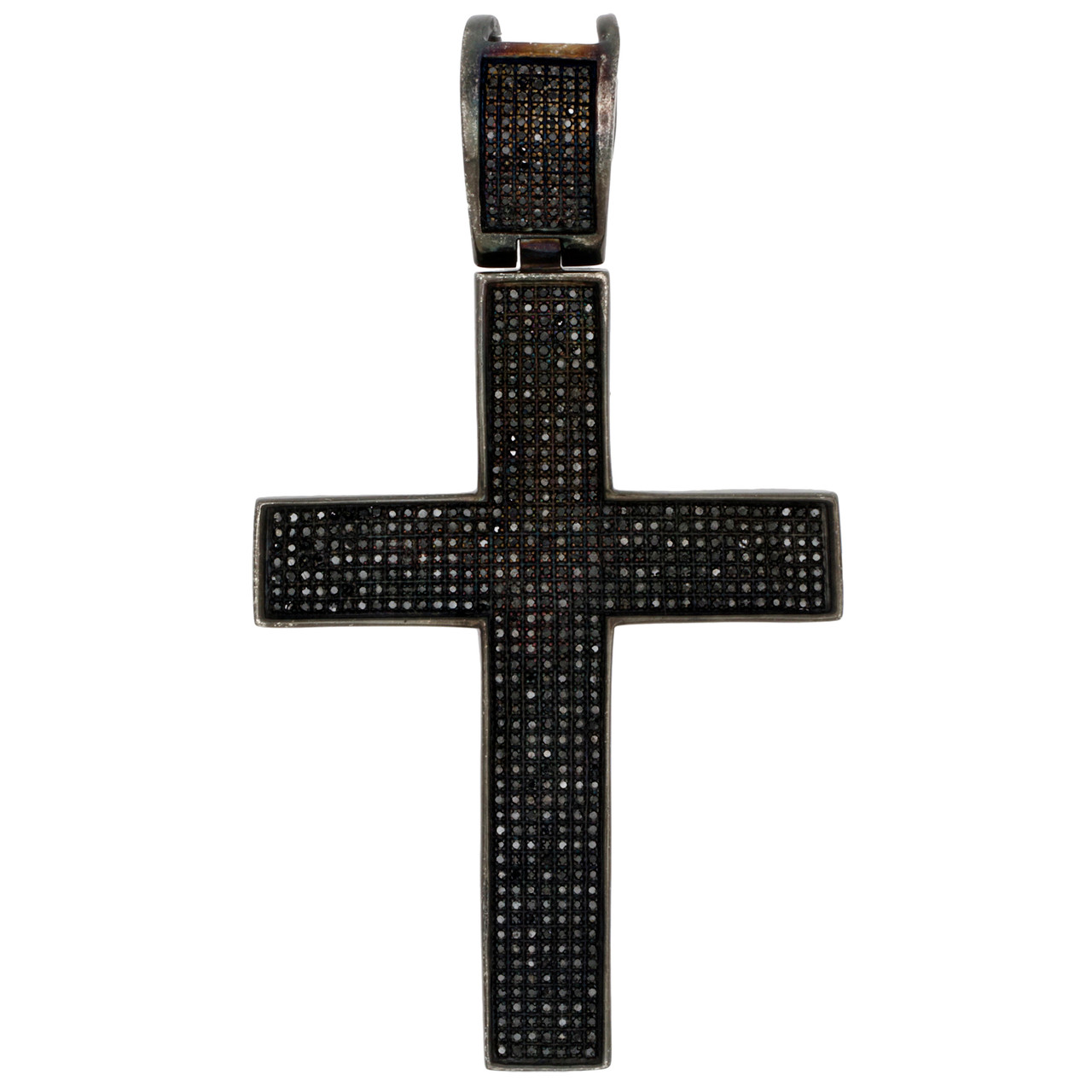 Previously Owned - Men's 1 CT. T.W. Enhanced Black and White Diamond Cross  Pendant - 22