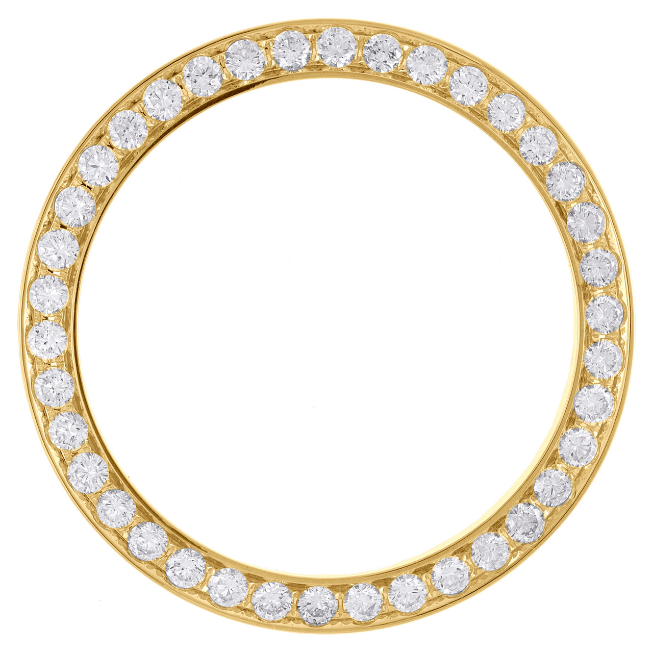 Lunetta con diamanti incastonati in oro giallo 14 carati per Rolex DateJust  Day-Date da 36 mm da 2,52 ct. - Diamanti e orologi JFL