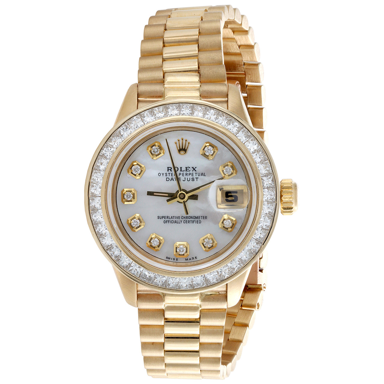 Diamond Rolex Presidential Datejust 26mm Ladies Diamond Watch 18K