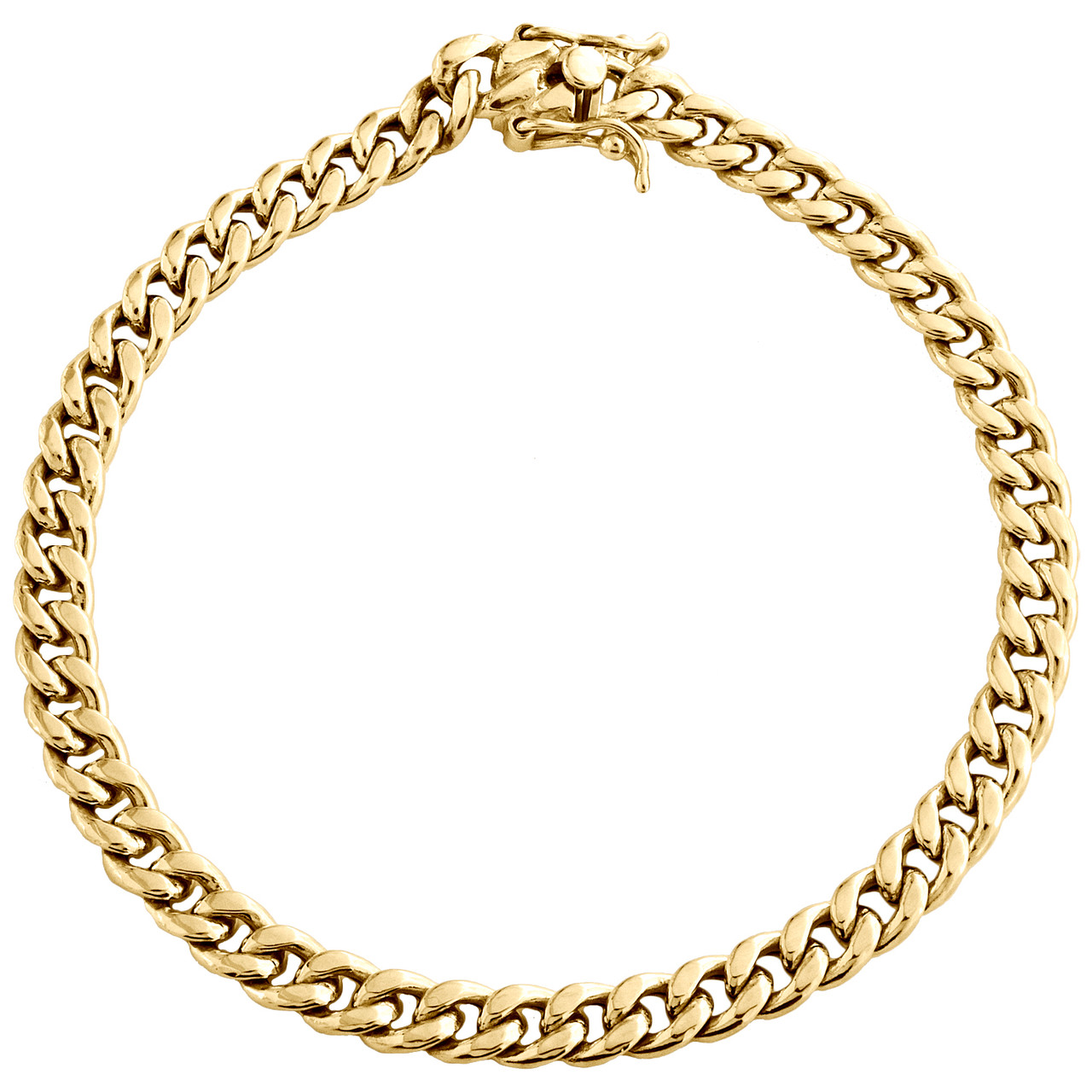 Mens 10K Yellow Gold 6mm Hollow Miami 