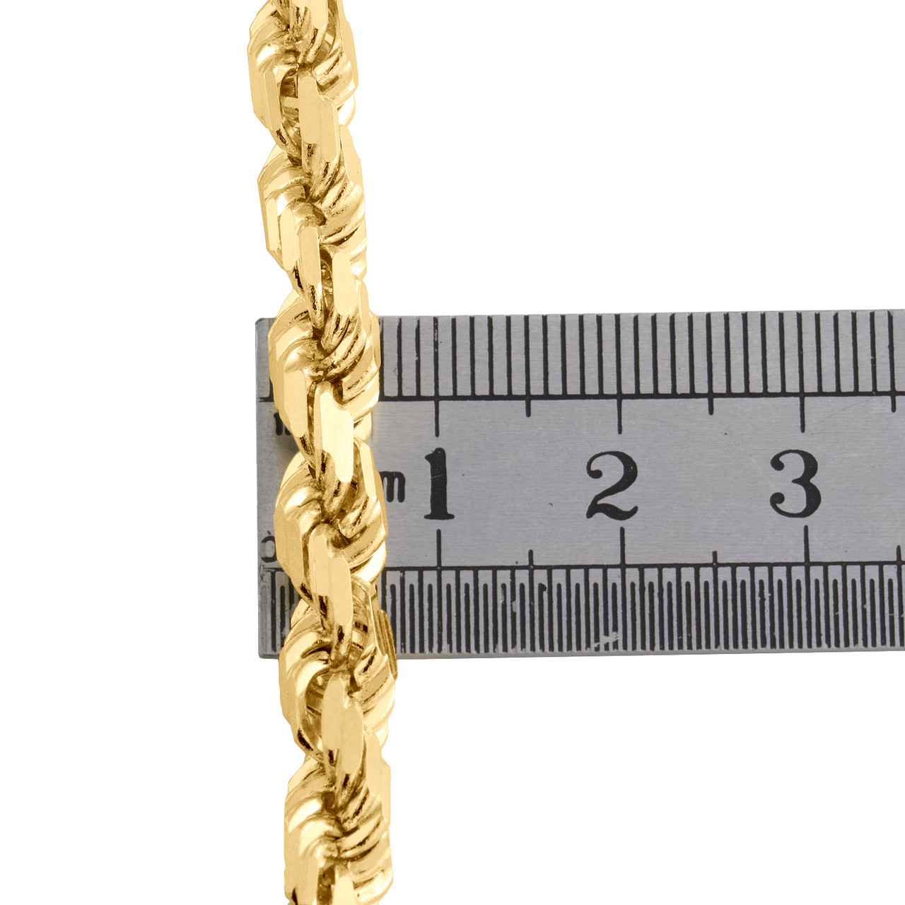 Solid 14K Yellow Gold Mens Rope Chain 7 mm 24 26 28 30 inches
