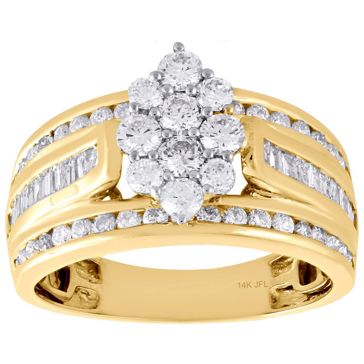 14k Solid White Gold 1.5 CT Diamond Engagement Wedding Ring Round Cut 