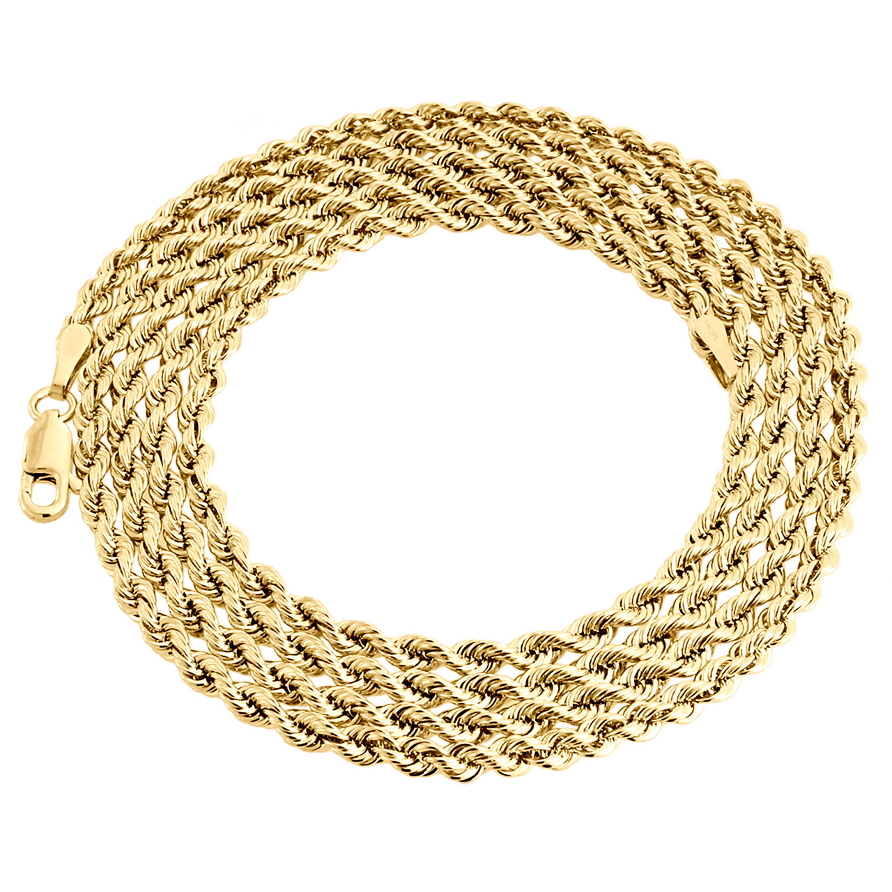 14K Yellow Gold 3mm Hollow Diamond Cut 