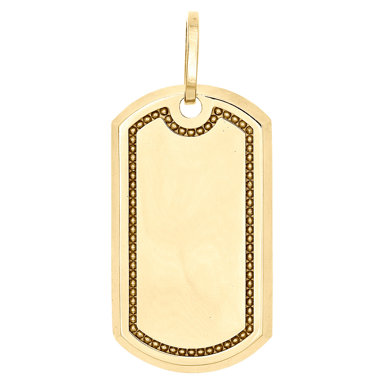 Real 10K Yellow Gold Army Military Style Dog Tag ID Pendant