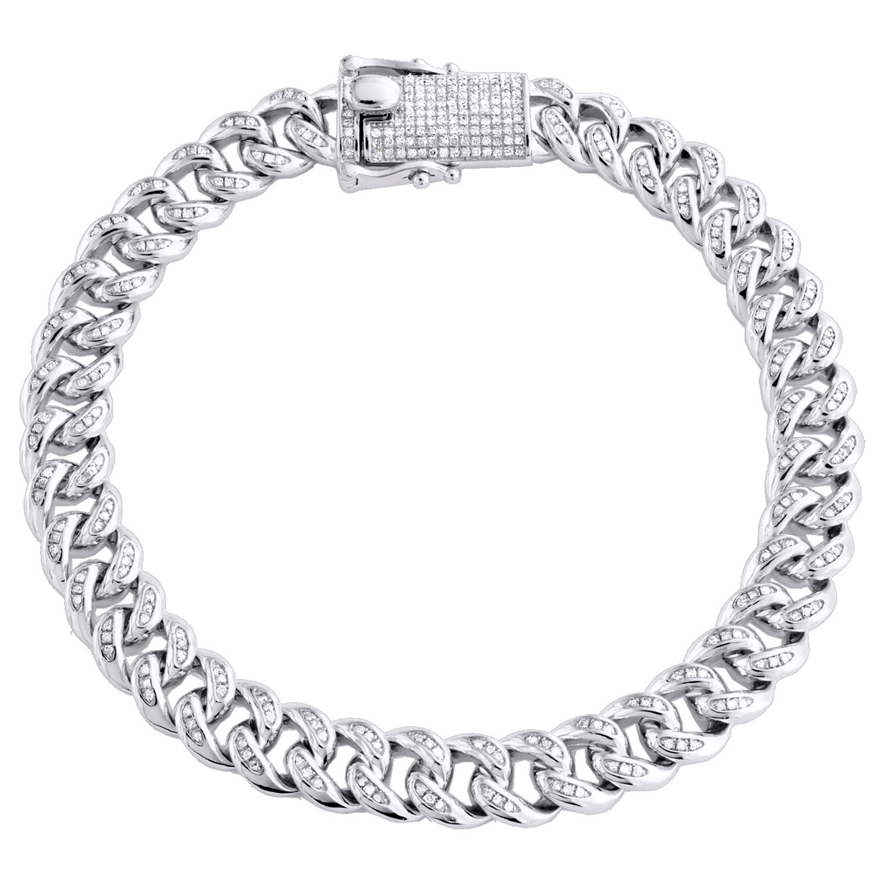Sterling Silver Diamond Miami Cuban 