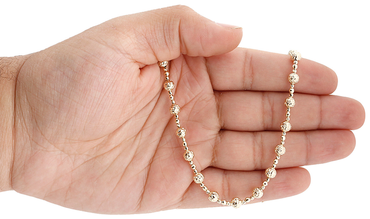 14K Yellow Gold 6mm Candy / Moon Cut 