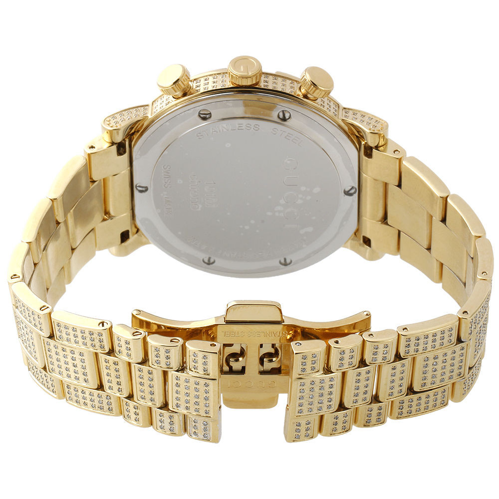 Mens Ya101339 Gucci Diamond Watch 101 G Round Chronograph 44mm