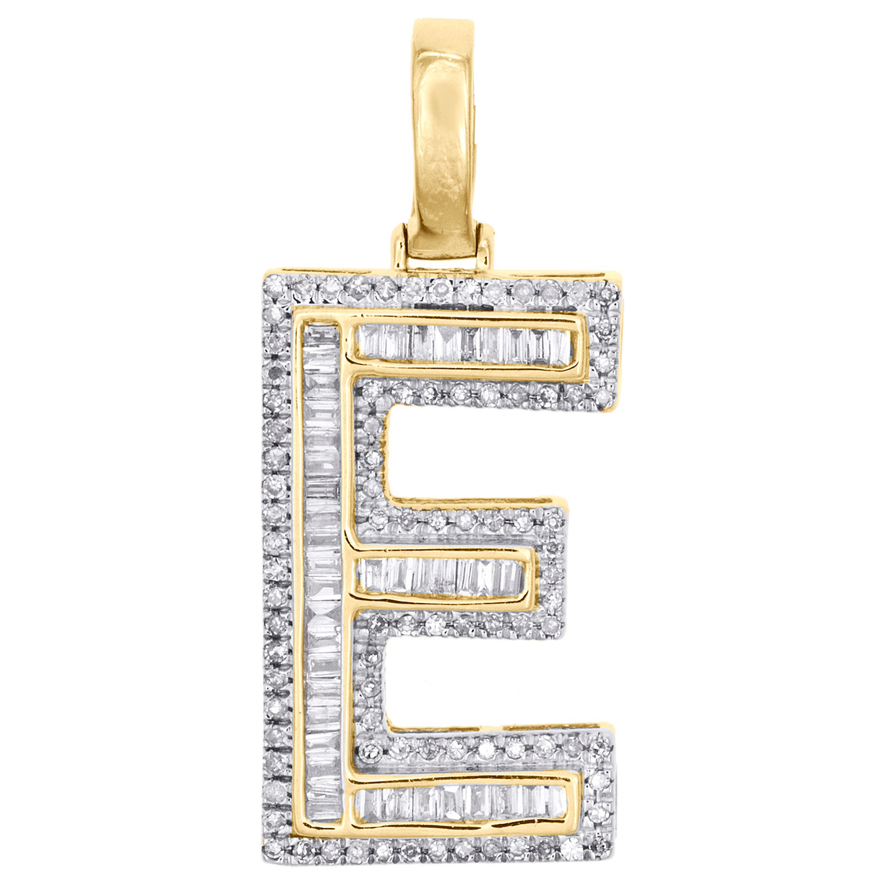10K Yellow Gold Baguette Diamond Letter 