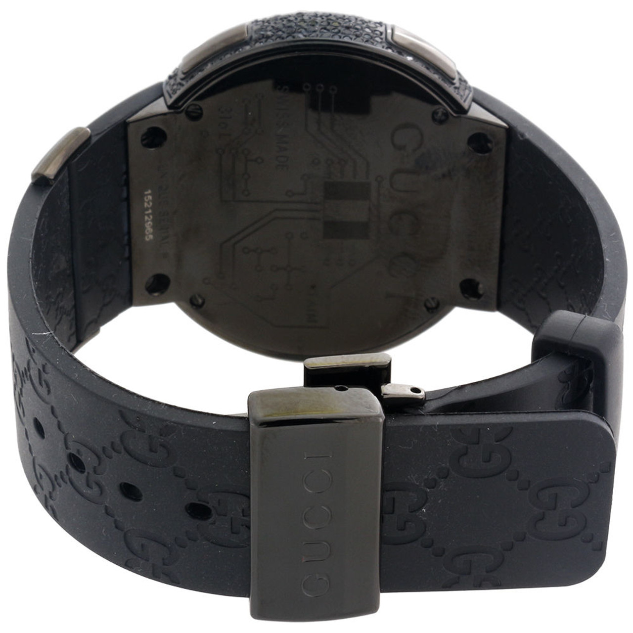 New Mens Custom Black Full Digital I Gucci YA114207 Black Diamond