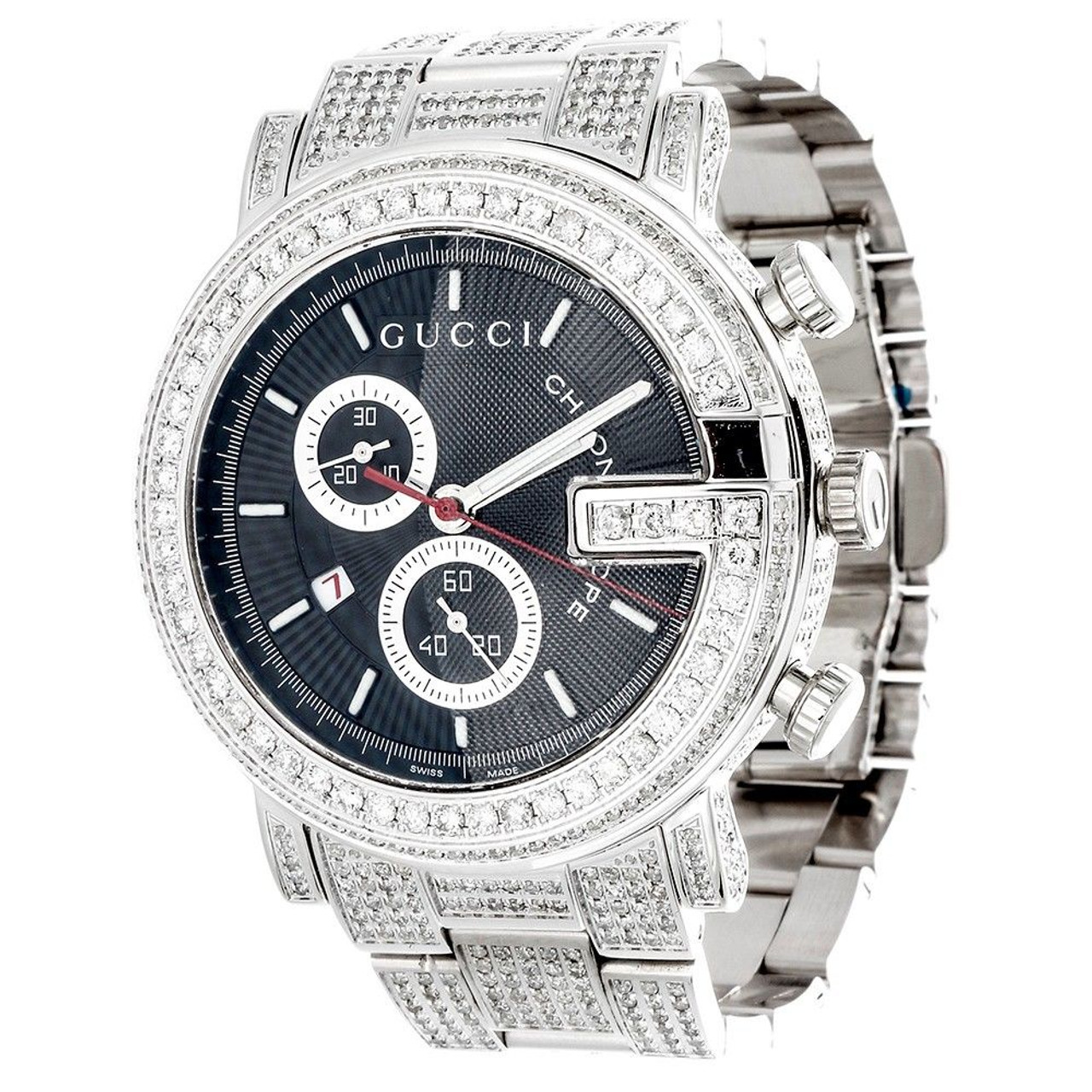 mens diamond gucci watch sale