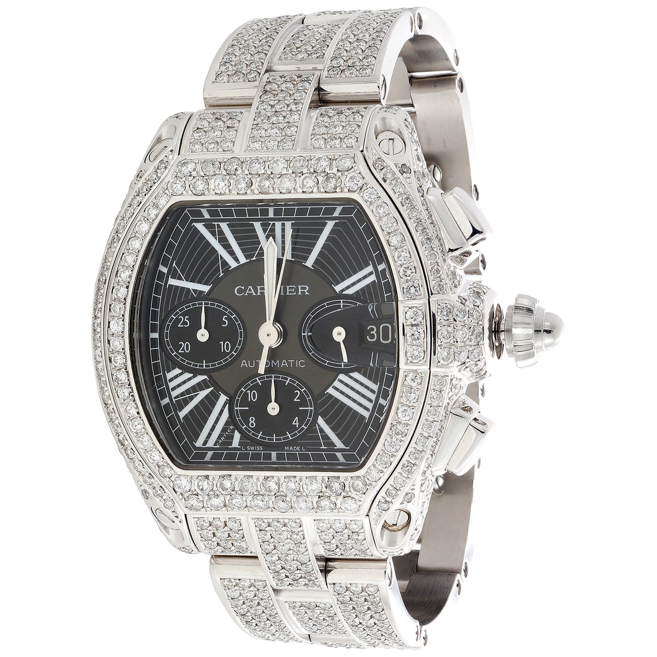 cartier roadster xl chrono diamond watch