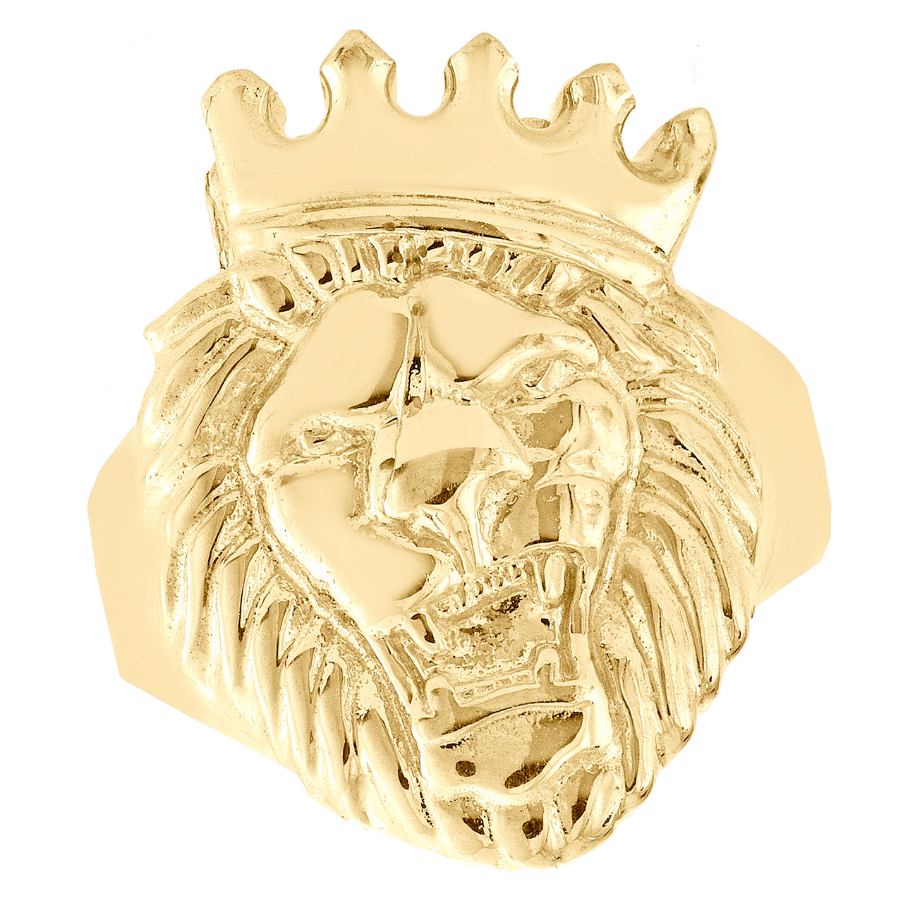 Pinky Ring Men's King Crown Ring Gold Mens Pinky Ring 14K