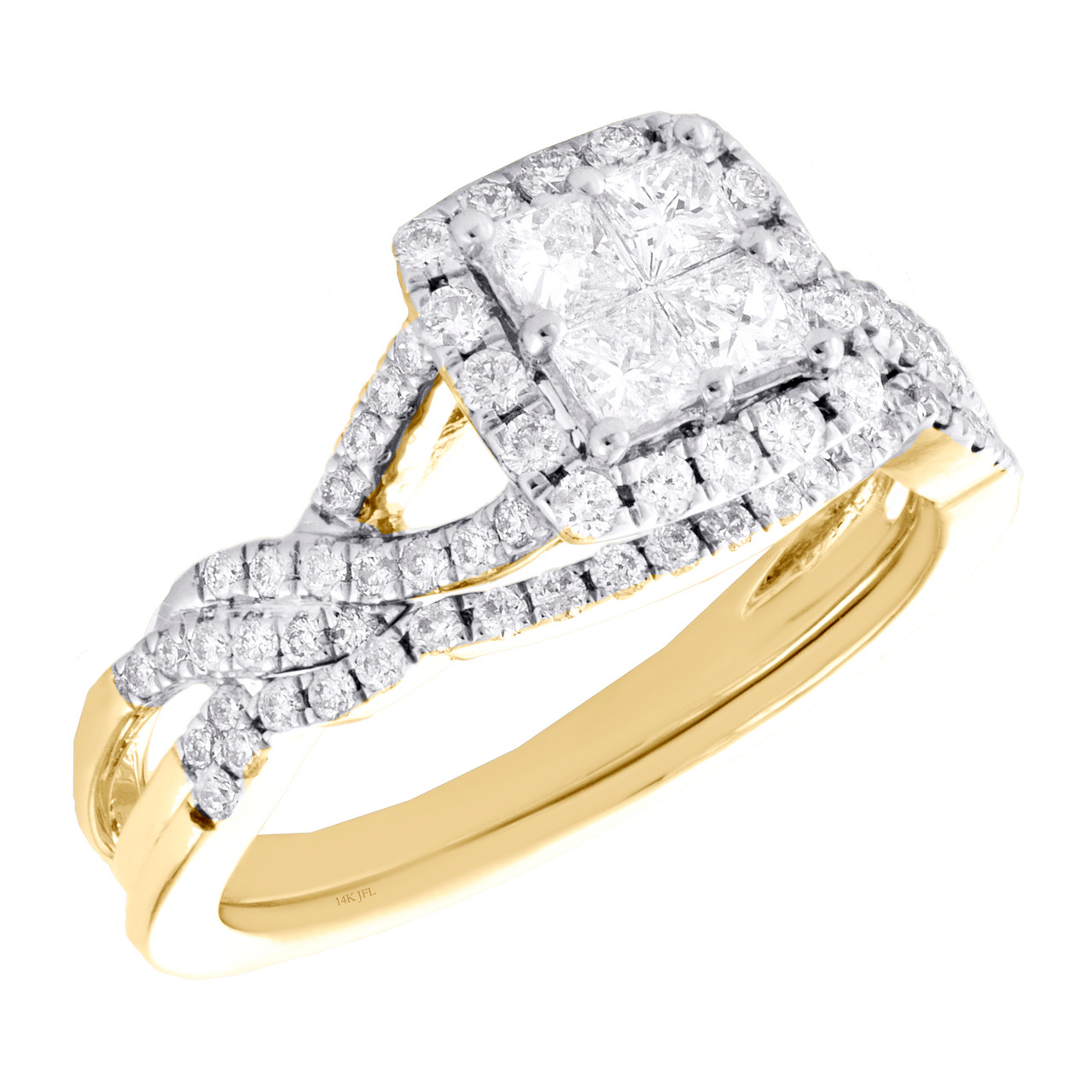 Diamond Jewelry - 1/2 CT TW Princess, Baguette and Round Diamond Quad  Engagement Ring in 14k White Gold - Discounts for Veterans, VA employees  and their families! | Veterans Canteen Service