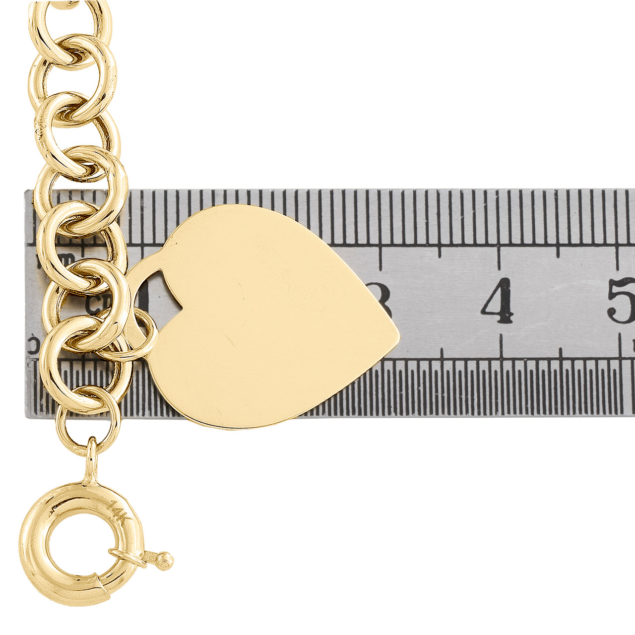 14K Yellow Gold Polished Heart Charm Toggle Bracelet - 9940235