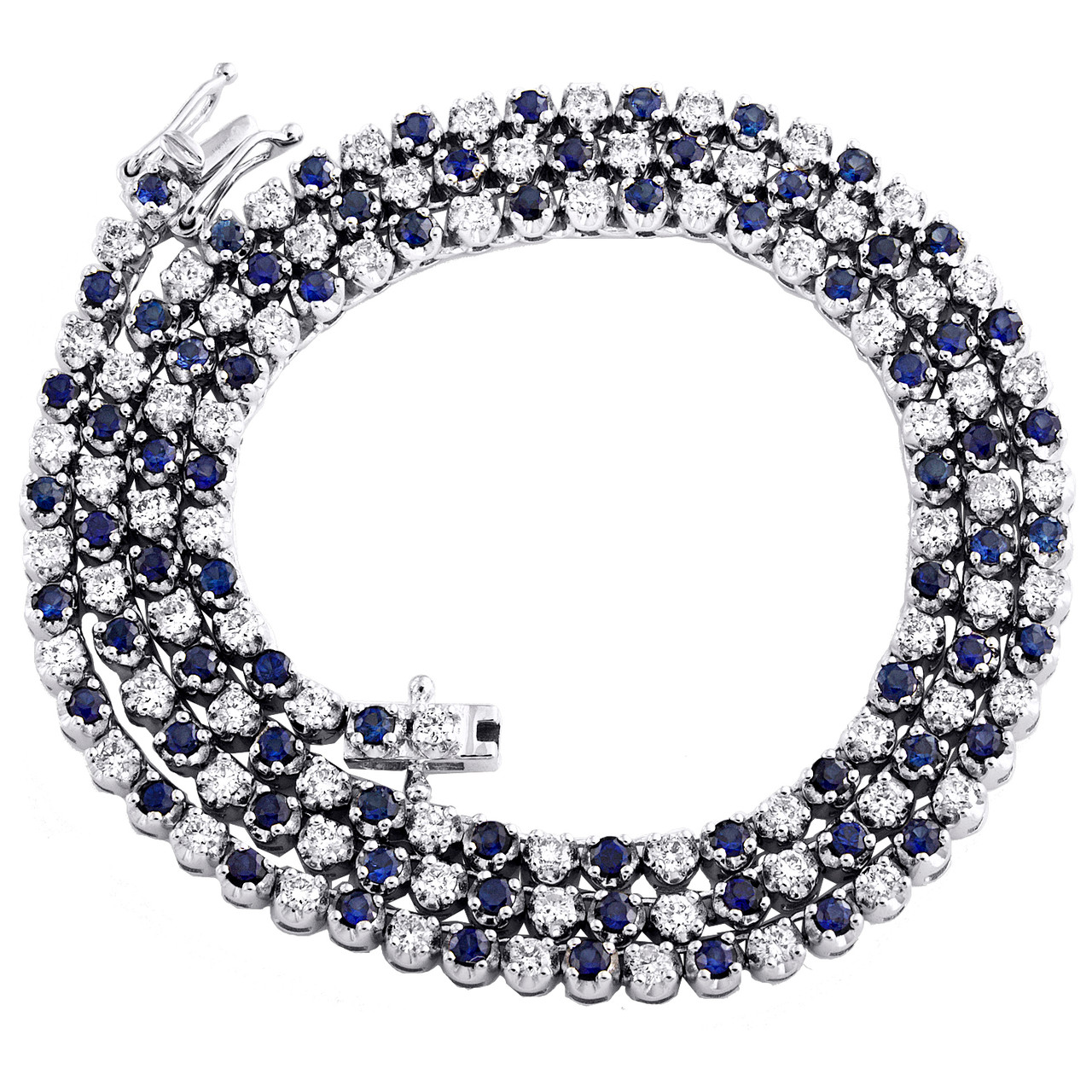 Rainbow Sapphire & Diamond Tennis Necklace – Graziela Gems