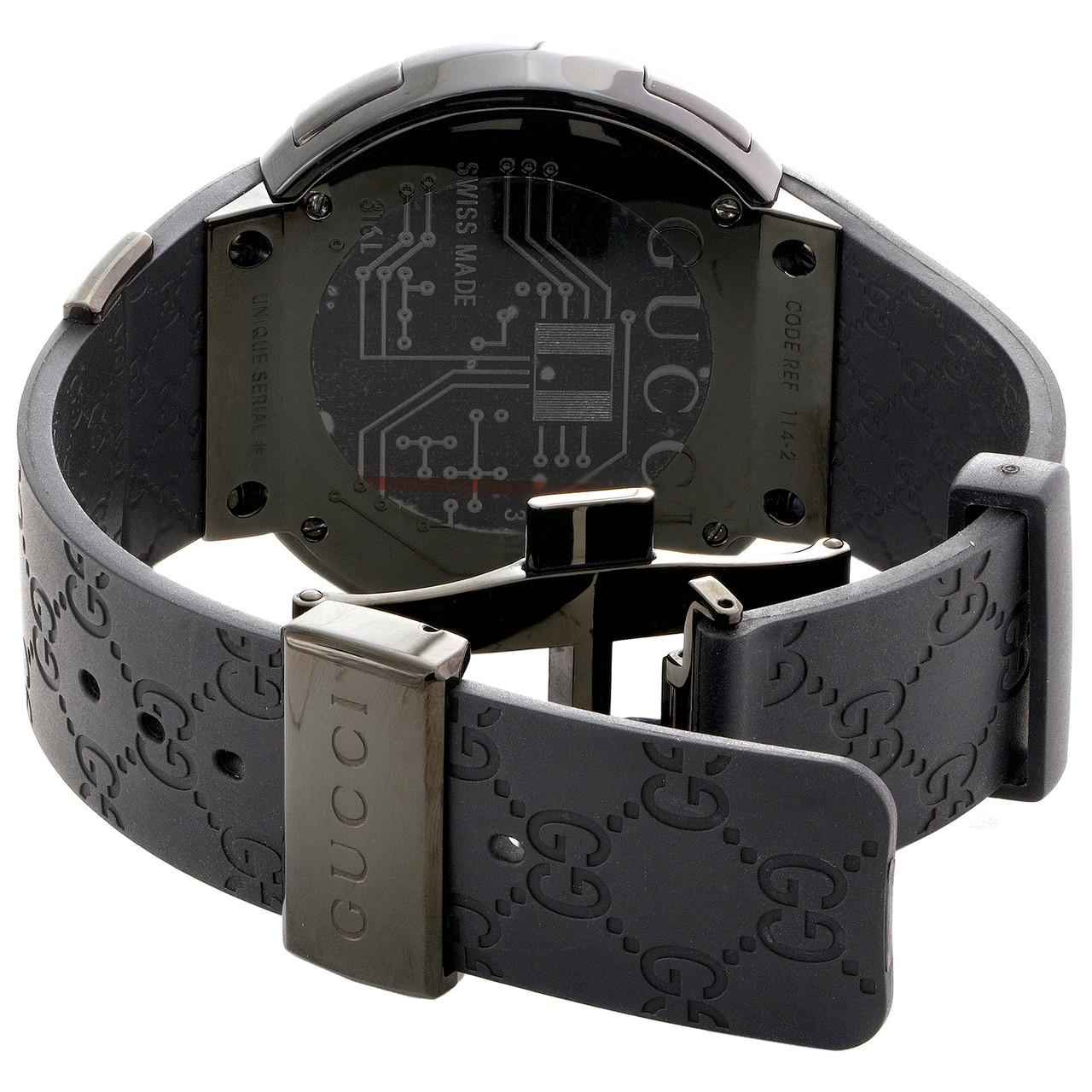 Mens Black Casing YA114207 Custom DigitaI i Gucci White