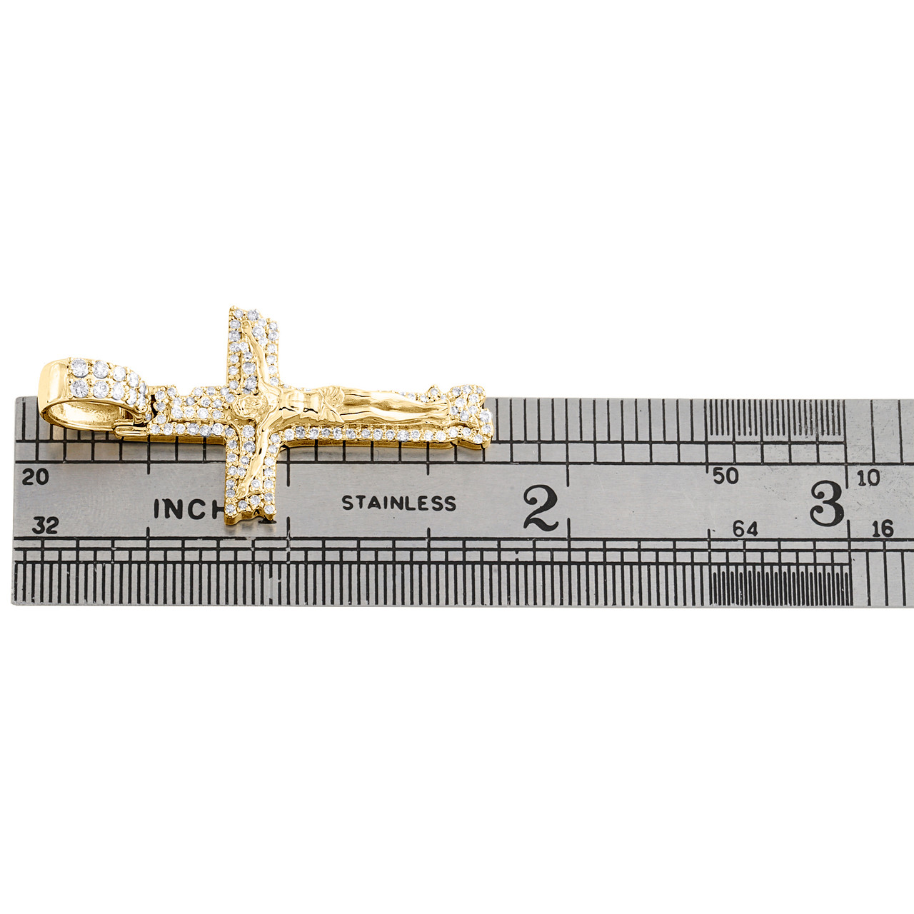 10K Yellow Gold Cross Pendant & Cuban Chain | 0.21 Carats – FrostNYC