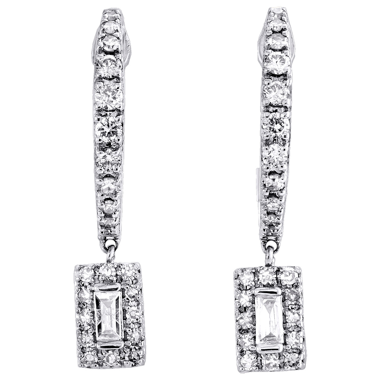 Rectangle diamante store earrings