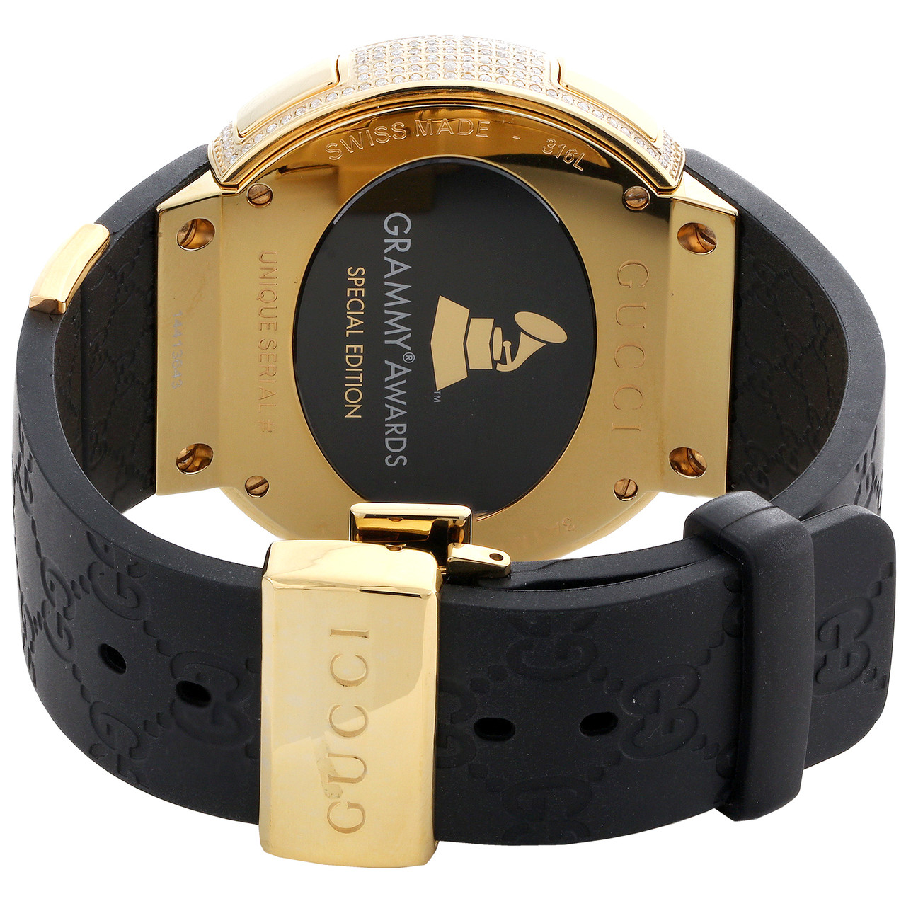 Diamond Gucci I-Gucci Watch Digital Grammy Edition YA114215 Black/Gold 2.5  CT.