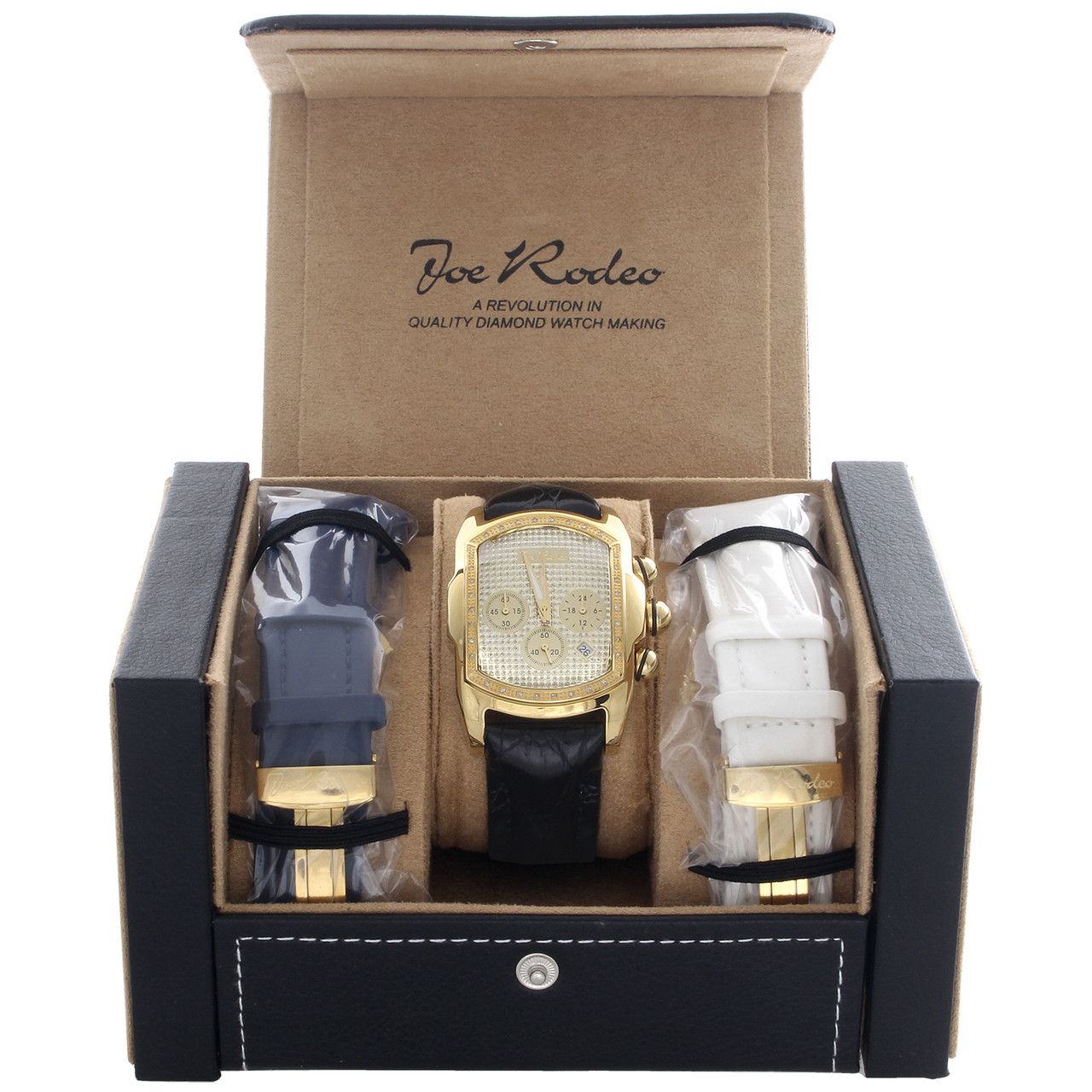 JDI‪×JOLED Joe Rodeo Diamond Watch JoJo King Bubble Rectangle Face