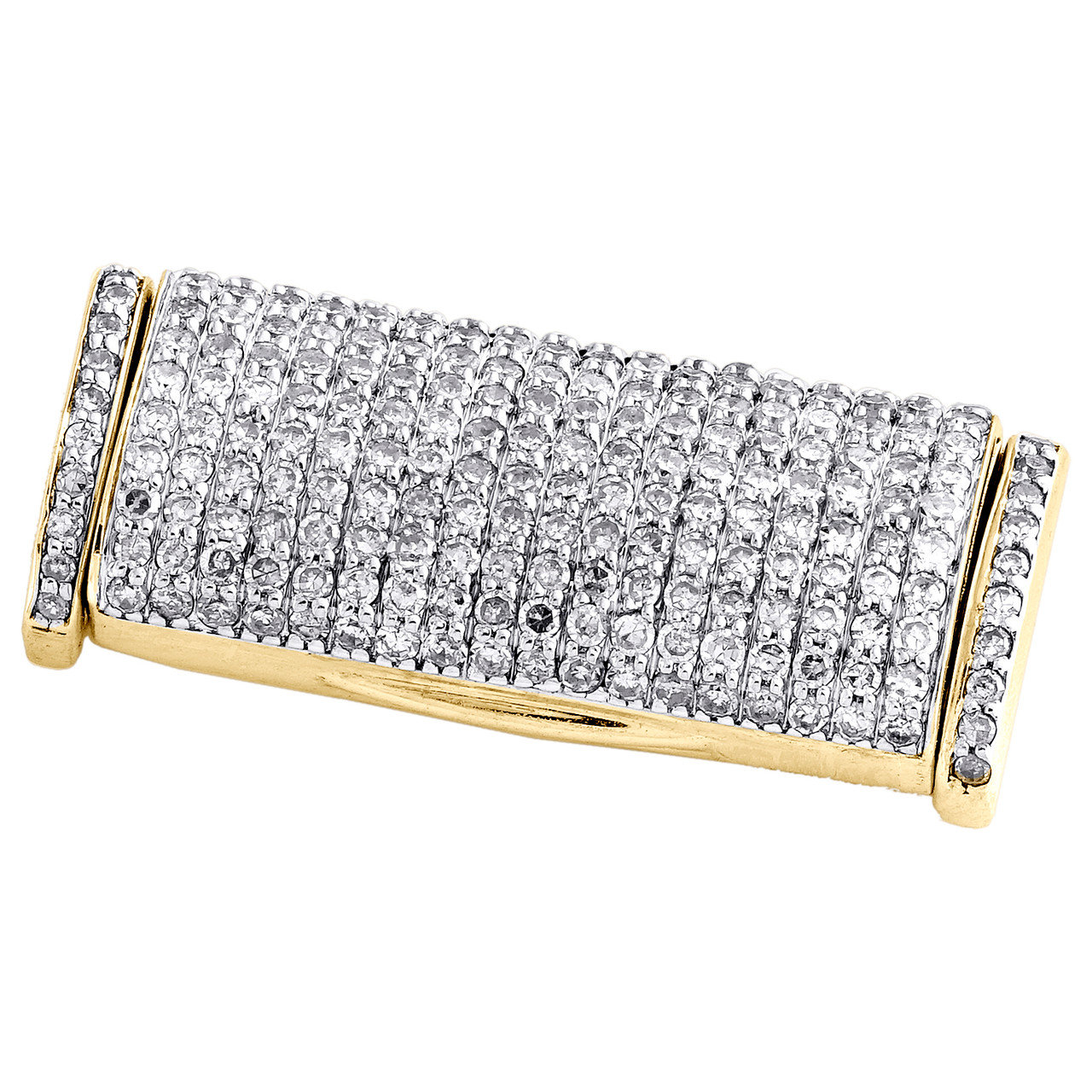10K Yellow Gold 9mm Diamond Box Clasp Lock Miami Cuban Chain