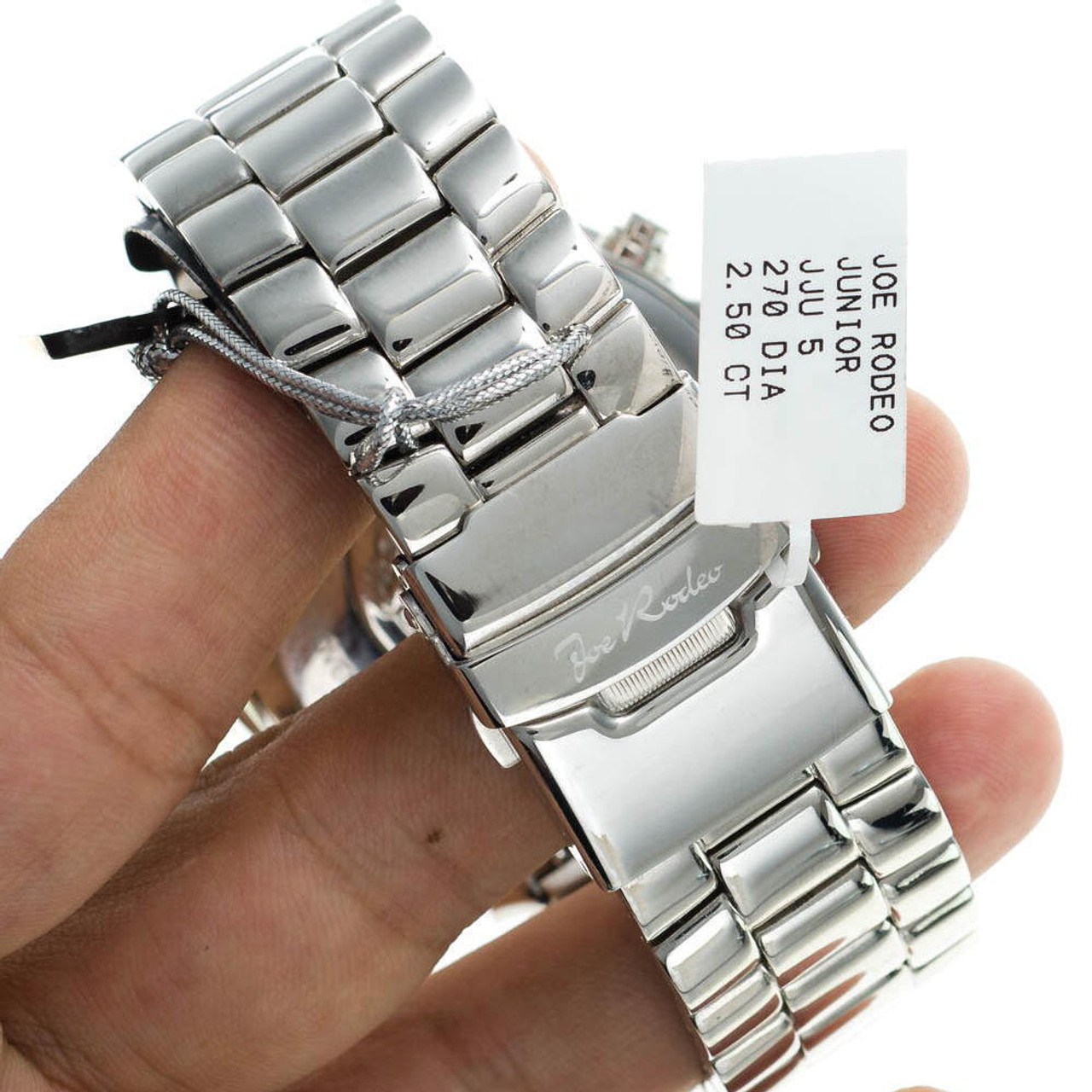 RODEO ロデオ Mens Diamond White Dial Watch Joe Rodeo Junior JJU4 2.50 ct
