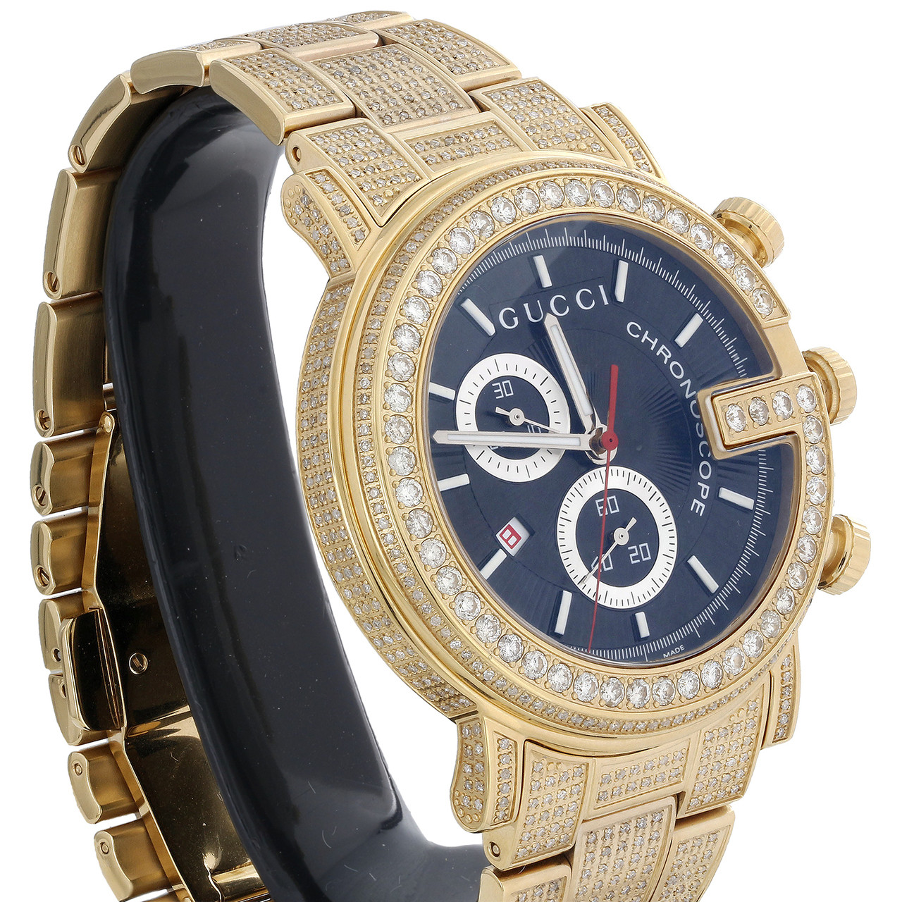 Diamond Gucci Ya101334 Watch 9.50 Ct New Custom Mens 101 G