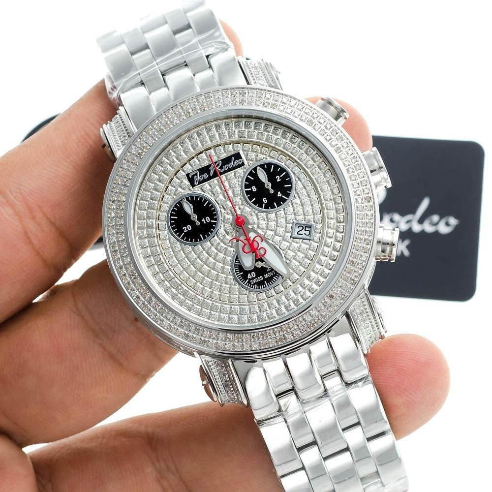 Men's Diamond Watch Joe Rodeo Classic JCL51 3.5 Ct Dial Black