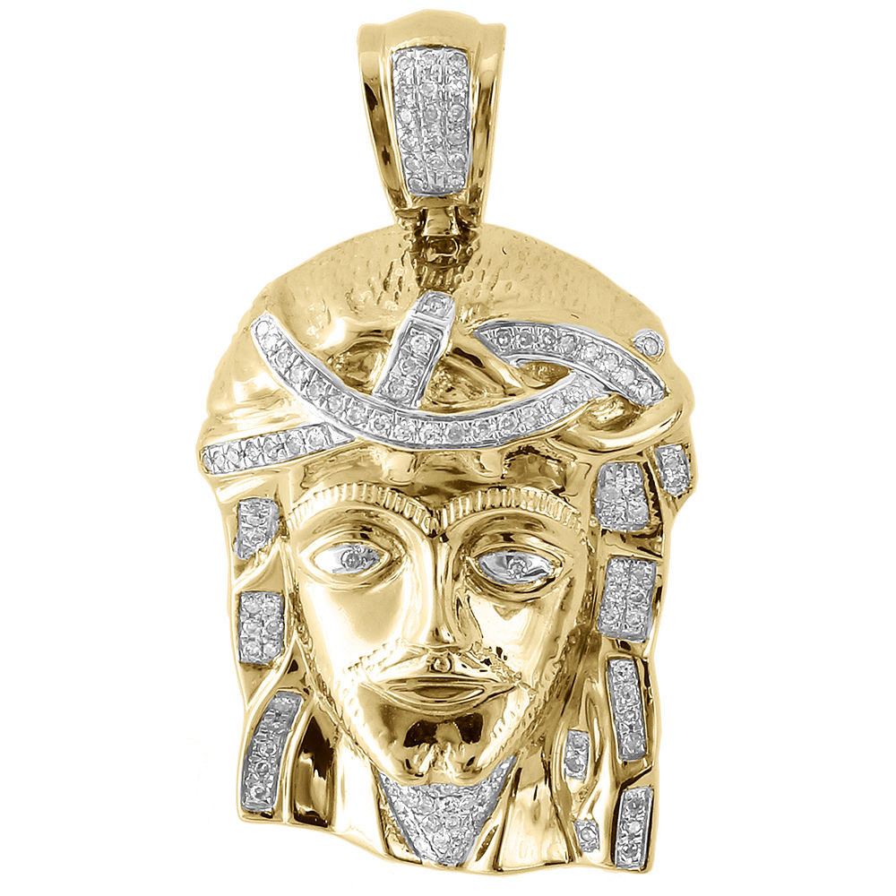 Genuine Pave Diamond Jesus Piece Charm 