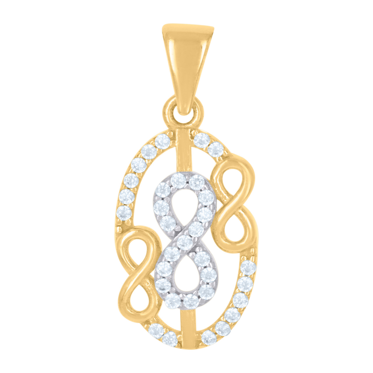 10K Two Tone Gold CZ Women's 1